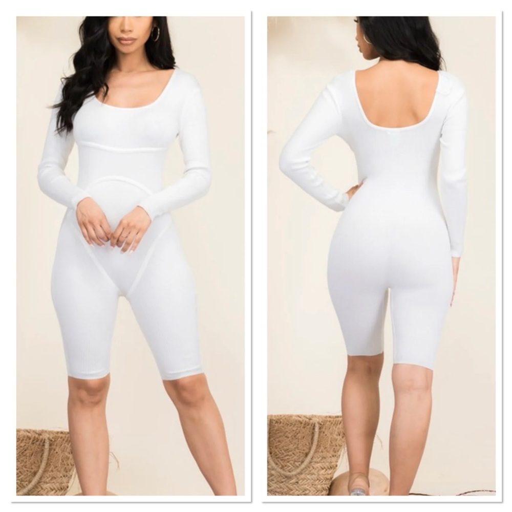 Immodel Women’s One Piece Shortie Sz S Cotton Blend White